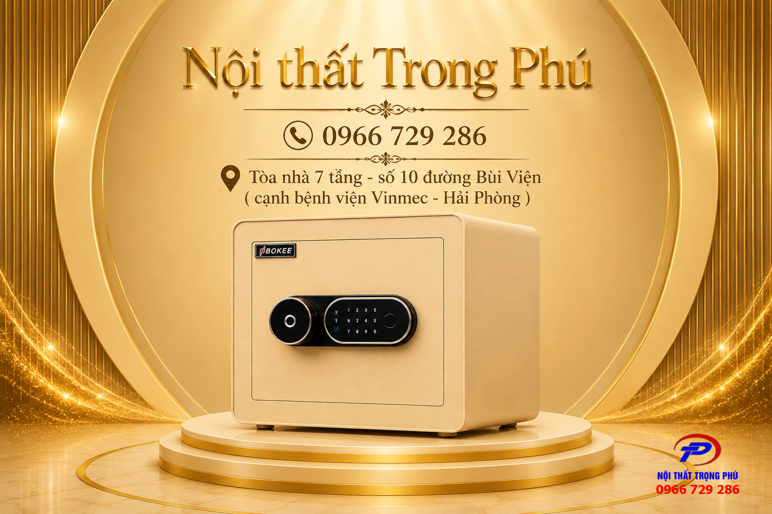 KÉT SẮT THÔNG MINH BOKEE BK-30VT VÀNG GOLD