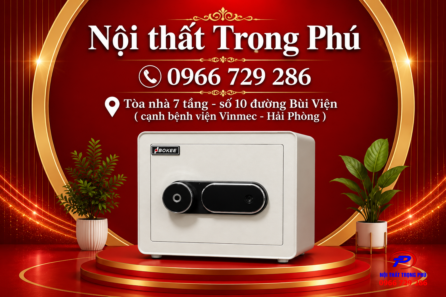 Két Sắt Thông Minh BOKEE BK-30VT Trắng Kem – Khóa Vân Tay Điện Tử Cao Cấp 18Kg