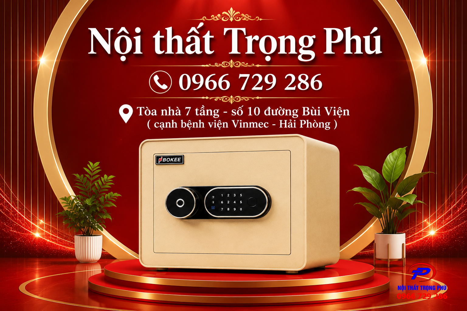 KÉT SẮT THÔNG MINH BOKEE BK-30VT VÀNG GOLD