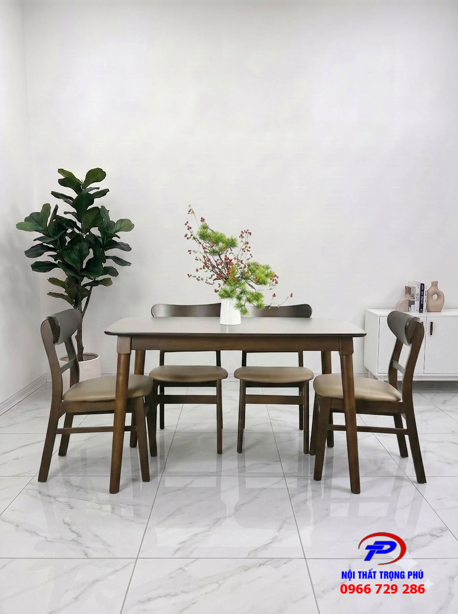 BỘ BÀN ĂN 4 GHẾ PANDA MÀU NÂU – BGTP47