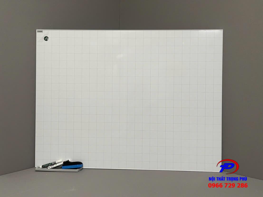 Bảng từ trắng Hàn Quốc N18 khung nẹp cạnh mỏng- KT 1000x1200 kẻ mờ