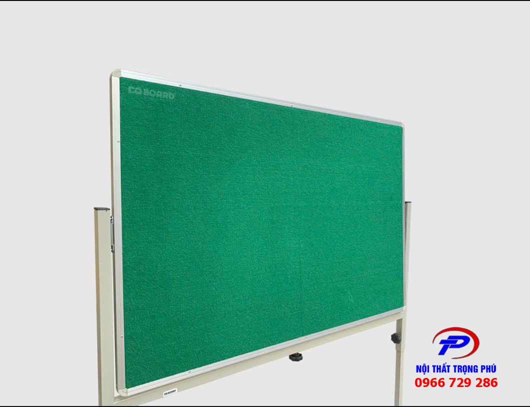 Bảng di động 2 mặt mầm non từ xanh + nỉ nhám - KT 800x1200 kẻ mờ