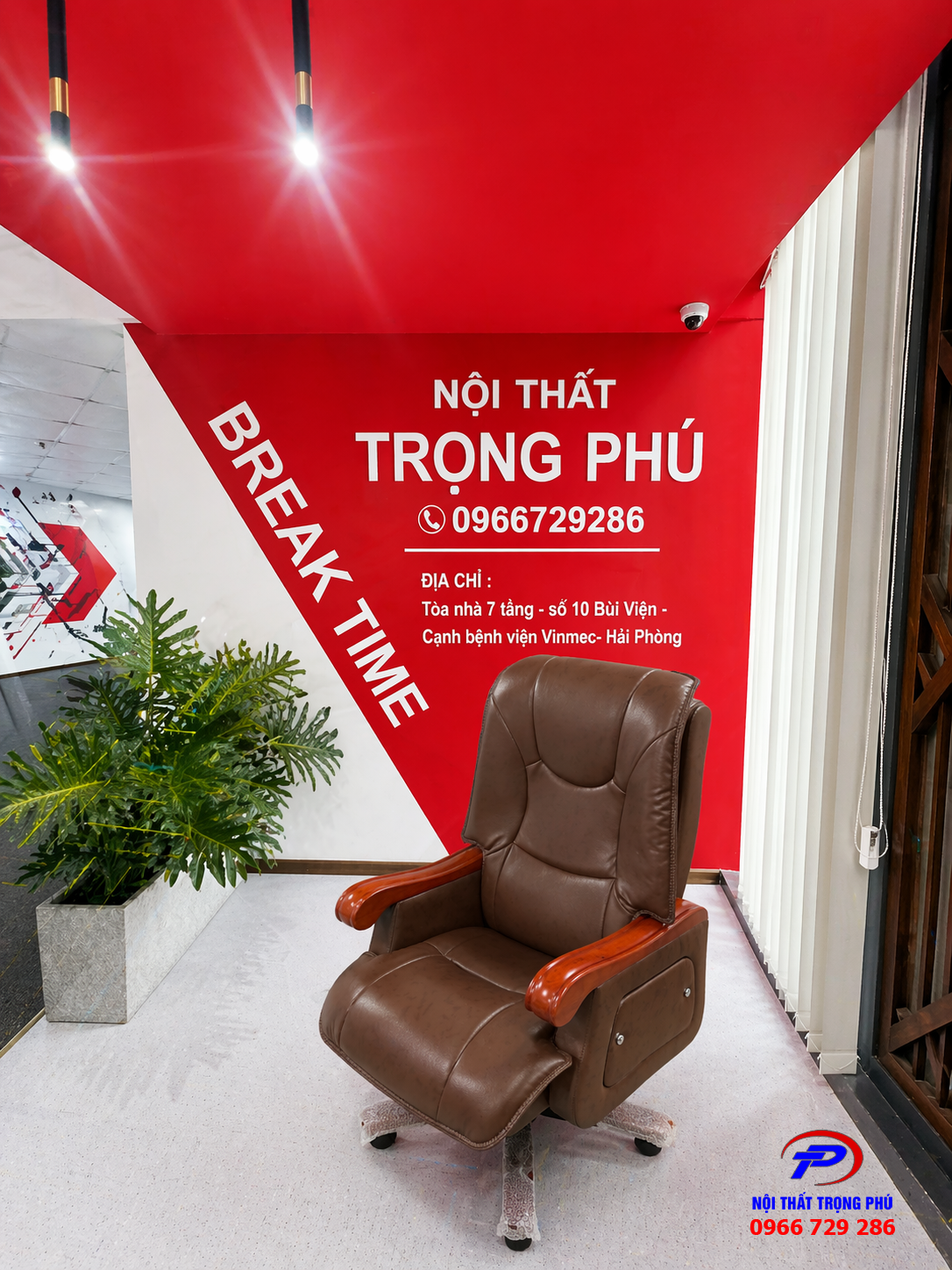 Ghế xoay da lãnh đạo màu nâu GD001