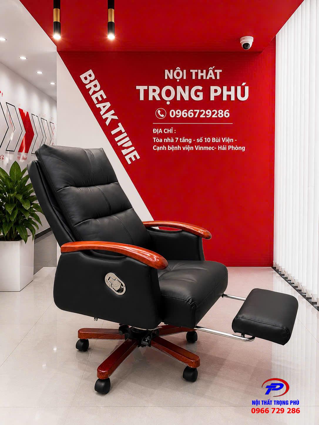 Ghế Xoay Da Lãnh Đạo GDTP18 Cao Cấp Có Gác Chân GDTP18