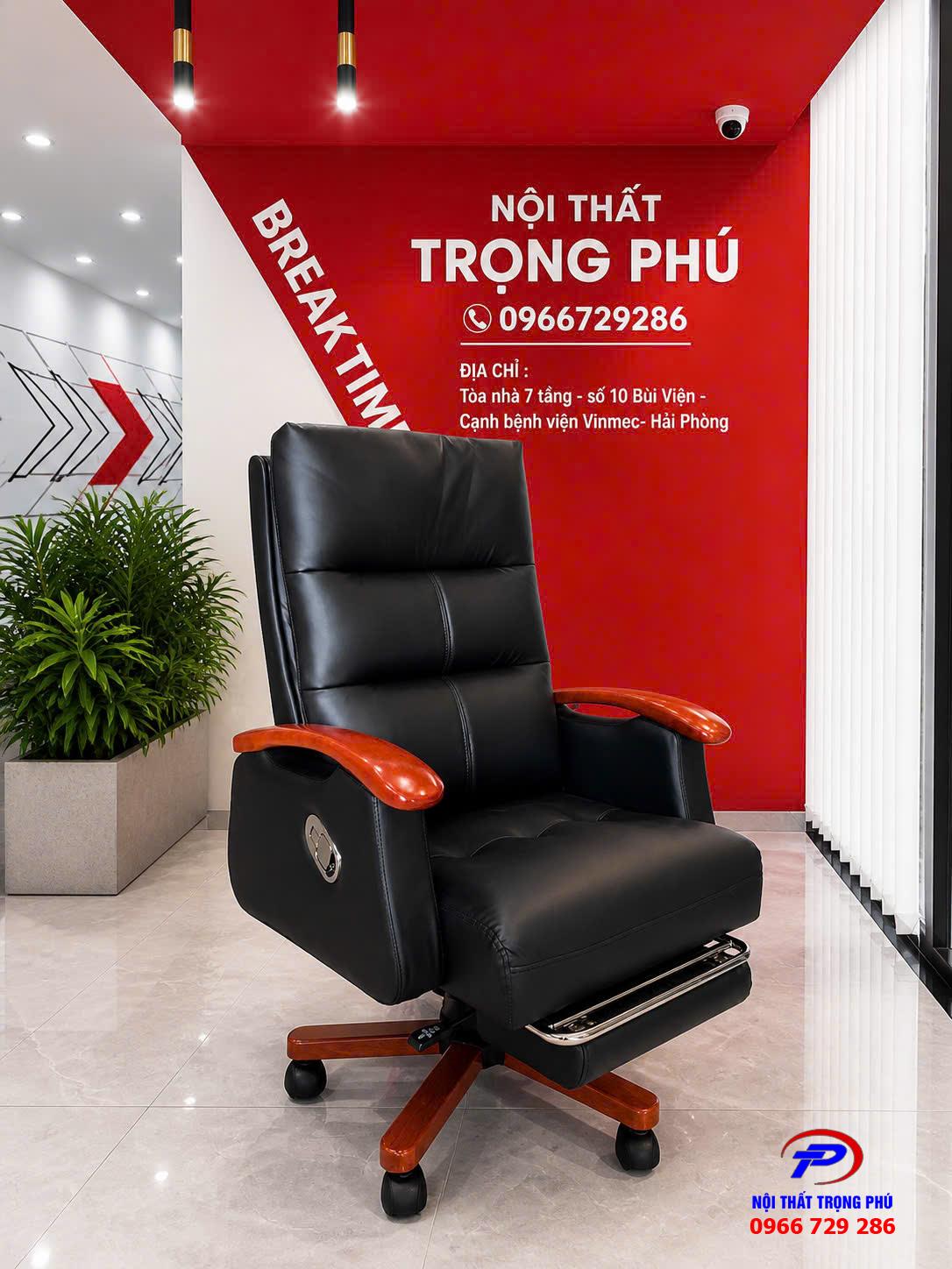 Ghế Xoay Da Lãnh Đạo GDTP18 Cao Cấp Có Gác Chân GDTP18
