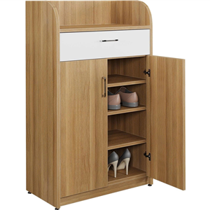 Tủ Giày Gỗ Công Nghiệp Melamine 4 Ngăn Có Ngăn Kéo Tiện Lợi