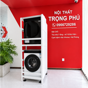 KỆ MÁY GIẶT CÓ VÁCH CHE NHỰA PVC KMS-01A MAX