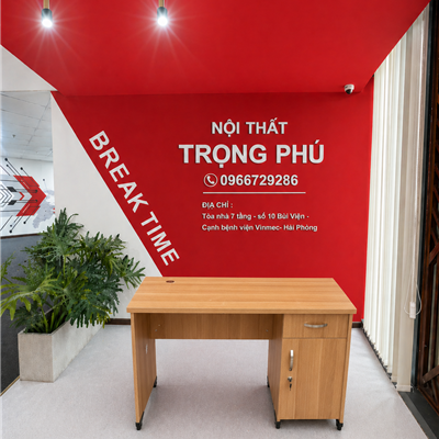 Bàn Làm Việc Nhân Viên Gỗ Melamine TP120SHL3C Có Hộc Liền Khóa