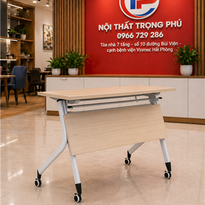 Bàn Huấn Luyện Gấp Gọn BHLFFZ5 Có Bánh Xe Hiện Đại Cho Phòng Đào Tạo