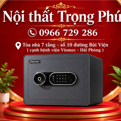 KÉT SẮT THÔNG MINH BOKEE BK-30VT XÁM XANH – KÉT VÂN TAY CAO CẤP, AN TOÀN VÀ HIỆN ĐẠI