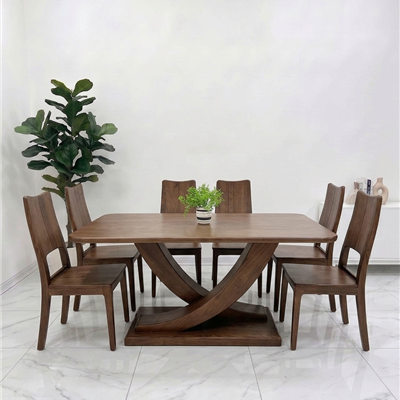 Bộ Bàn Ăn 6 Ghế Chân X – BGTP64