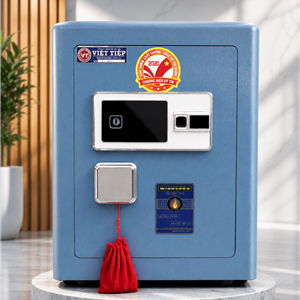 ét Sắt Việt Tiệp Vân Tay - Điện Tử VE54 Màu Xanh Dương Cao Cấp | Chống Cháy, Bảo Mật An Toàn Tài Sản