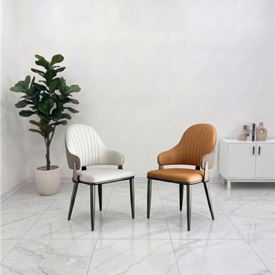 GHẾ ĂN SOFIA BỌC DA CHÂN THÉP MẠ TITAN - C84